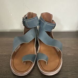 Free People NWOT Size 38 US 8 Vale Boot Sandals Blue Leather